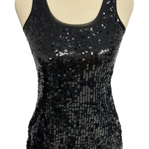 Express Black Sequin Tank Top